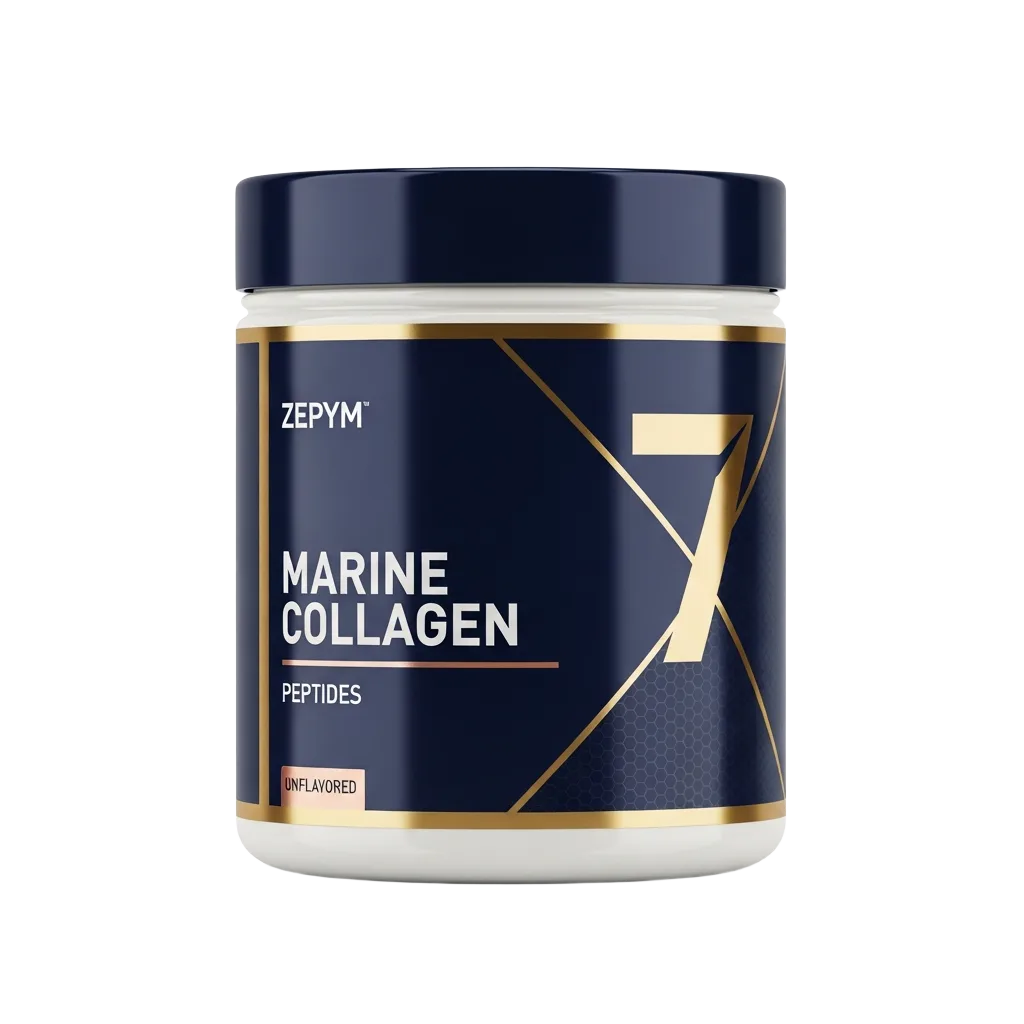Zepym Health Marine Collagen Peptides supplement tub